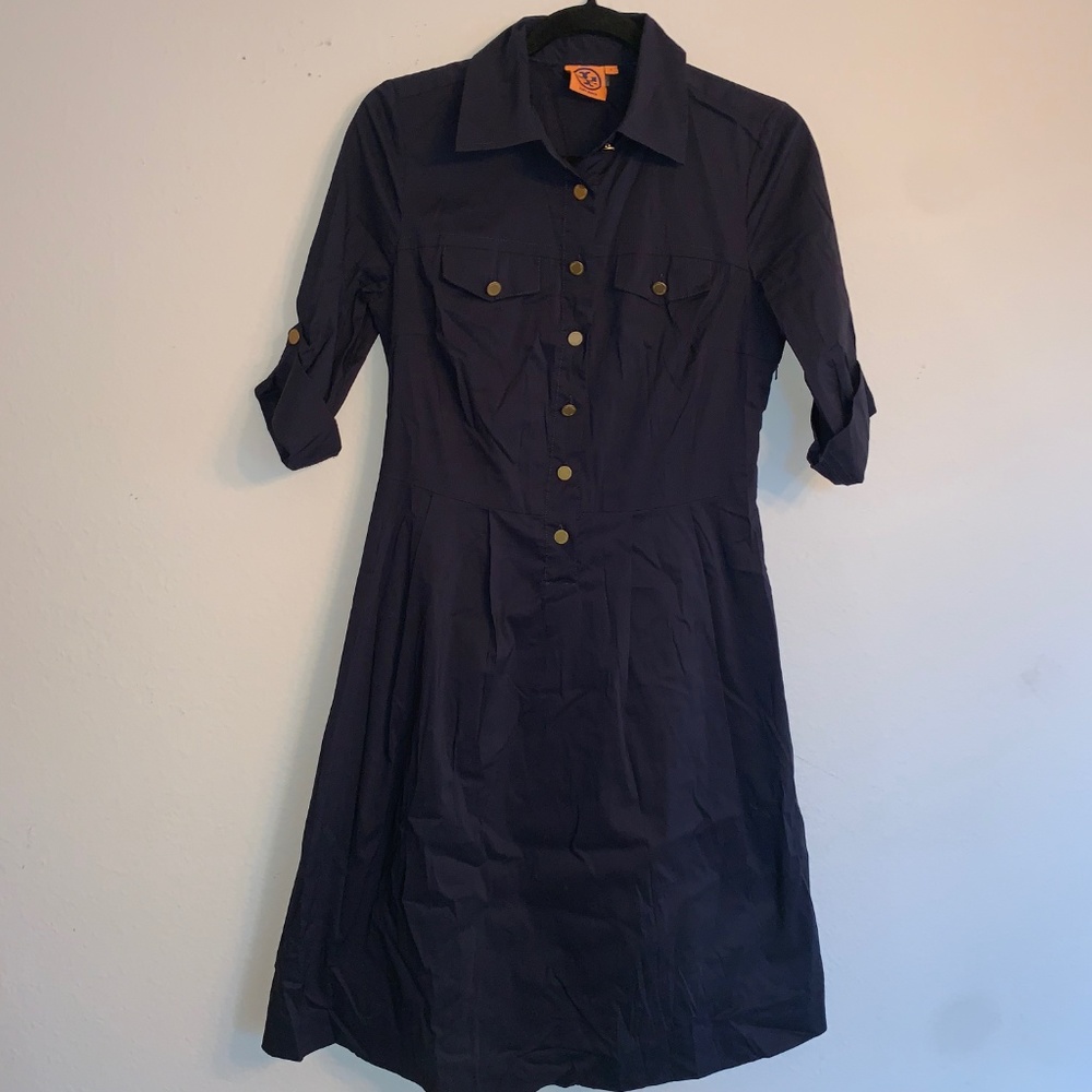 Tory Burch Navy Blue Shirt Dress